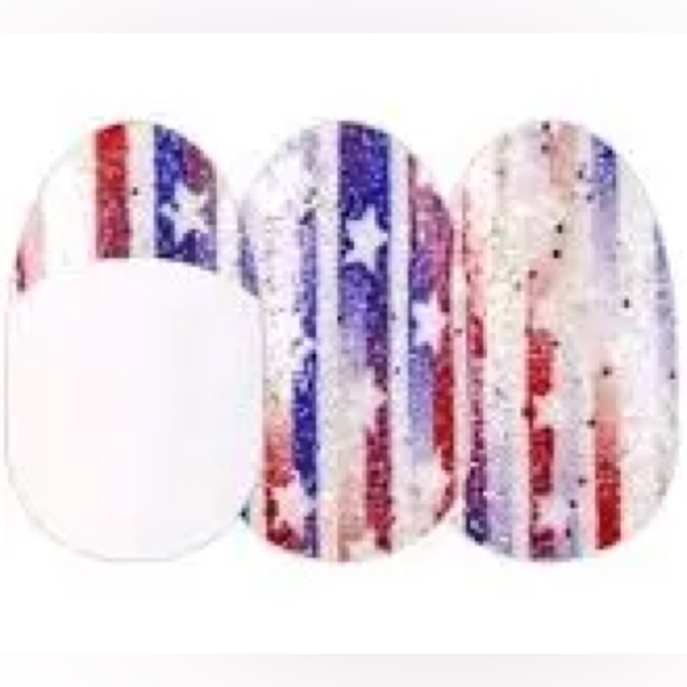 Color Street LOUD & PROUD Patriotic Glitter French Manicure Nail Strips Set